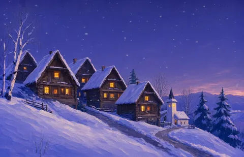 Painted Snowfall shot 2: cut 1