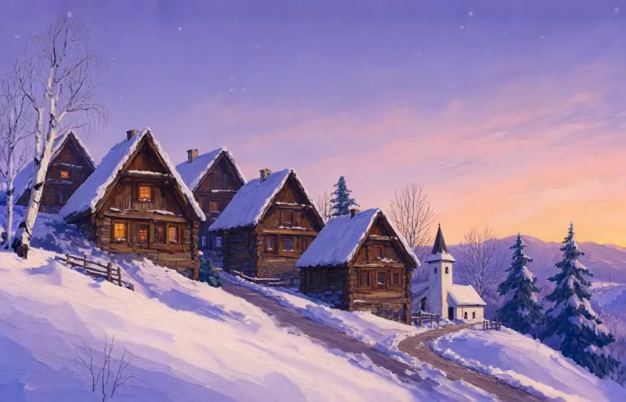 Painted Snowfall, Gouache illustration · 3:2 AI video